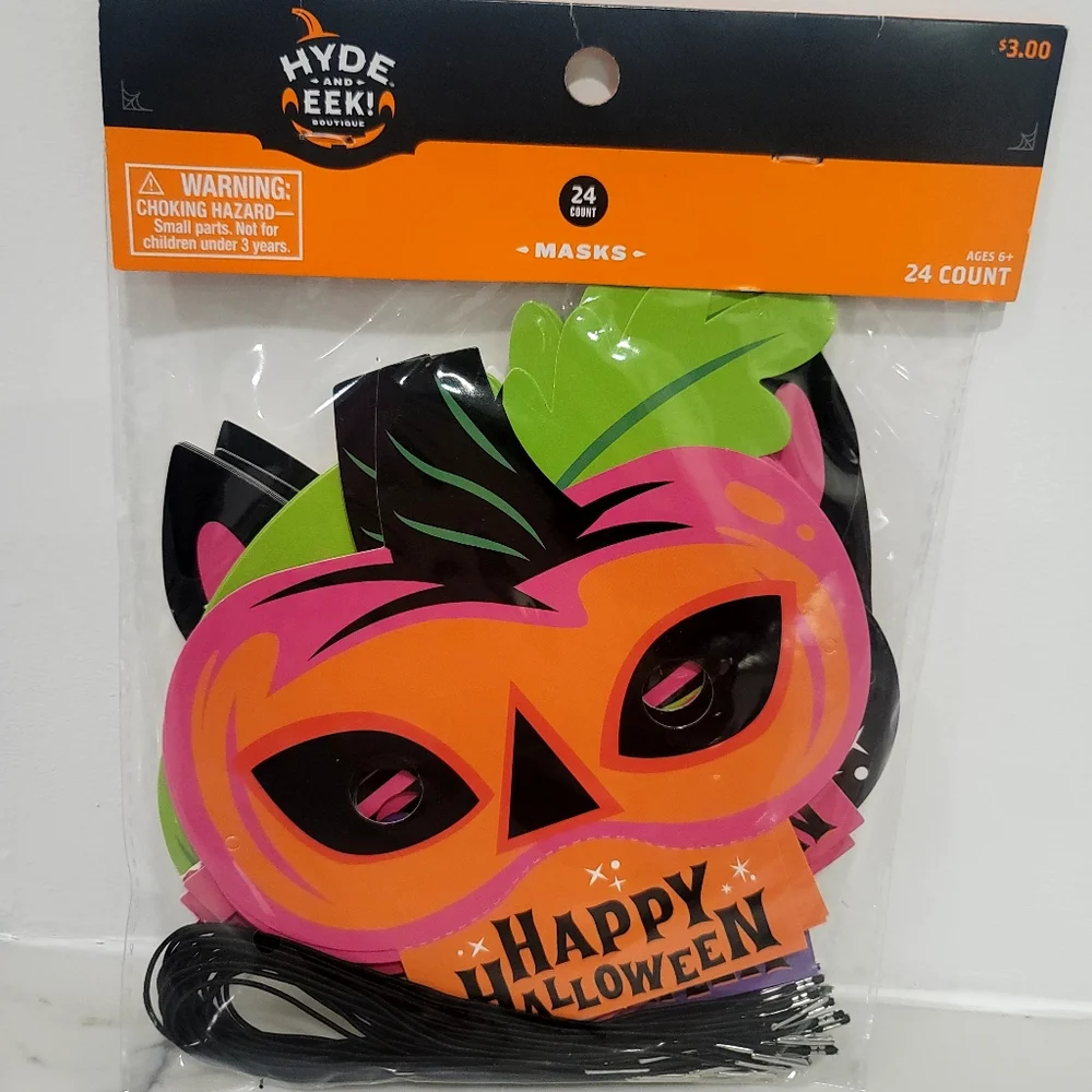New  Hyde and Eek Boutique 48 Count Happy Halloween Masks